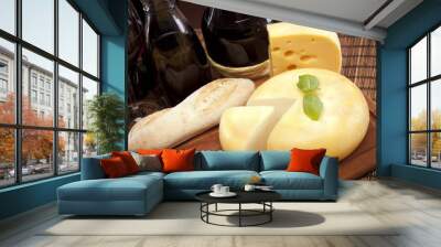 Cheese and other ingredients Wall mural