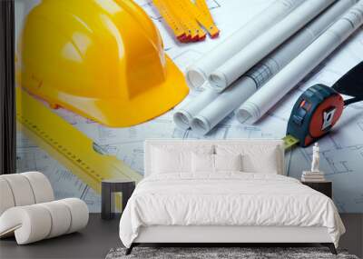 construction plans Wall mural