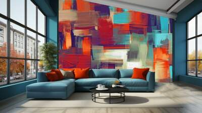 Large format works in a modern style. Contemporary art, applied with contrasting strokes of paint and rough brush strokes for large wall tapestries, bed decor, abstract painting on canvas. Wall mural