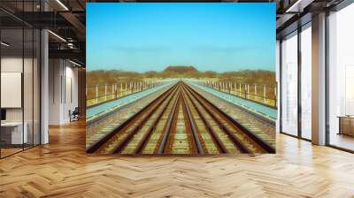 Rail Lines in WInter Wall mural