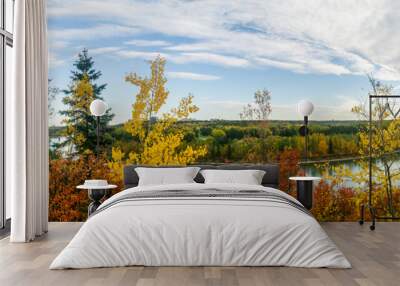 Panoramic River Valley Fall 1 Wall mural