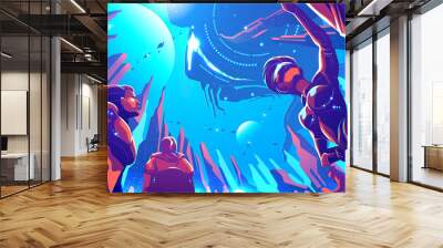 Futuristic city in vector illustration Wall mural