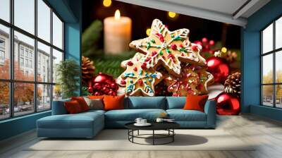 A plate of Christmas Cookies Wall mural