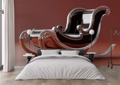 A beautifully crafted vintage sleigh with elegant design and shiny metallic finish. Wall mural