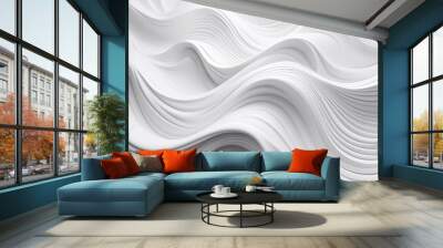 white wave background abstract concept generated with ai Wall mural