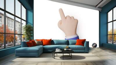 Realistic forefinger isolated on white background. 3d render point finger. Hand of a businessman in a suit.Vector illustration Wall mural