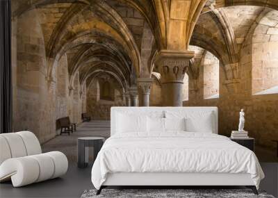 room with columns in the monastery of Santa Maria de Huerta, Soria, Spain Wall mural