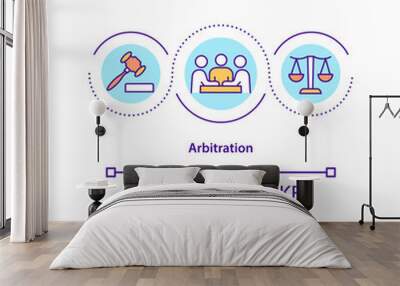 Arbitration concept icon. Mediation in interpersonal relations. Conflict management strategy abstract idea thin line illustration. Vector isolated outline color drawing. Editable stroke Wall mural