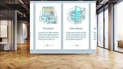 Blogging business onboarding mobile app page screen vector template Wall mural