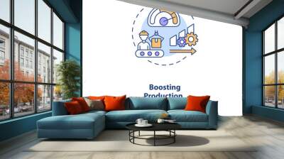 boosting production concept icon. industry 4.0 goal idea thin line illustration. producing higher-qu Wall mural