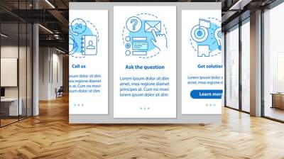 call center onboarding mobile app page screen with linear concep Wall mural