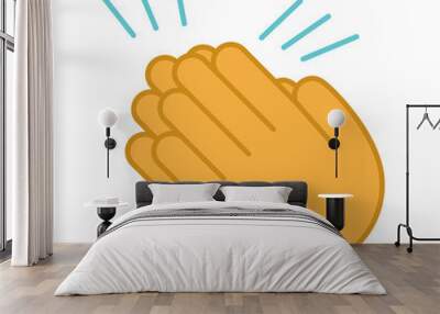 Clapping hands emoji color icon Wall mural