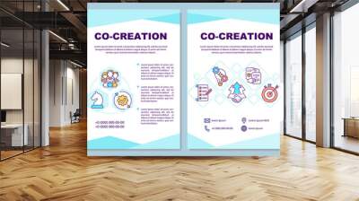 Co creation brochure template. New company product ideas. Flyer, booklet, leaflet print, cover design with linear icons. Vector layouts for magazines, annual reports, advertising posters Wall mural