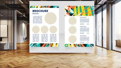 Commercial art blank brochure design. Template set with copy space for text. Premade corporate reports collection. Editable 4 paper pages. Source Sans, Myriad Pro, Arial fonts used Wall mural