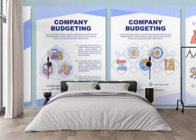 Company budgeting brochure template. Financial projection. Booklet print design with linear icons. Vector layouts for presentation, annual reports, ads. Arial-Black, Myriad Pro-Regular fonts used Wall mural