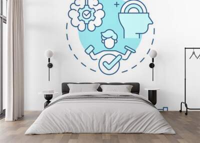 Concrete experience soft blue concept icon. Kolbs learning strategy. Involvement in new experience. Round shape line illustration. Abstract idea. Graphic design. Easy to use in presentation Wall mural