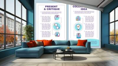 Creative process brochure template. Workshop method for teamwork. Flyer, booklet, leaflet print, cover design with linear icons. Vector layouts for magazines, annual reports, advertising posters Wall mural