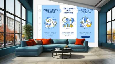 Developing countries onboarding vector template. Responsive mobile website with icons. Environmental protection. Polluter pays principle. Webpage walkthrough 3 step screens. RGB color concept Wall mural