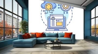 Digital platform, online network concept icon Wall mural