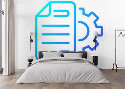 Document settings pixel perfect gradient linear vector icon. Digital record setup. Text formatting and changes. Thin line color symbol. Modern style pictogram. Vector isolated outline drawing Wall mural