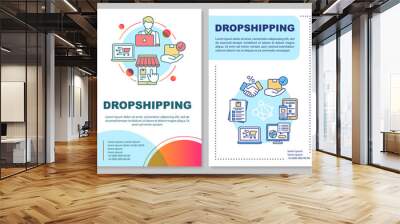 Dropshipping brochure template. Supply chain management. Flyer, booklet, leaflet print, cover design with linear illustrations. Vector page layouts for magazines, annual reports, advertising posters Wall mural