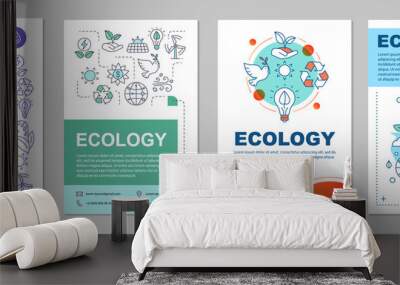 Ecology brochure template layout Wall mural