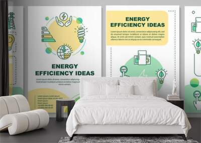 Energy saving ideas brochure template. Electricity economy. Flyer, booklet, leaflet print, cover design with linear icons. Vector layouts for magazines, annual reports, advertising posters Wall mural