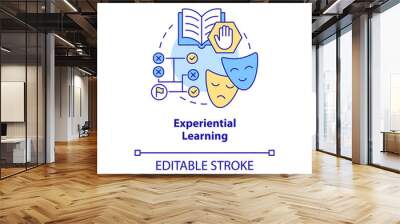 Experiential learning concept icon. Adult education theories and forms abstract idea thin line illustration. Isolated outline drawing. Editable stroke. Arial, Myriad Pro-Bold fonts used Wall mural