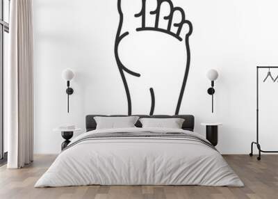 Foot linear icon Wall mural