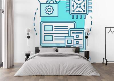 Hardware platform, computer technology concept icon Wall mural