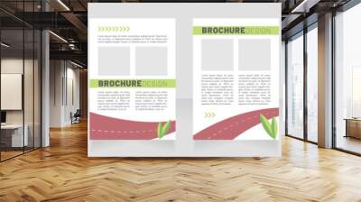 Improve air quality blank brochure design. Template set with copy space for text. Premade corporate reports collection. Editable 4 paper pages. Barlow Black, Thin, Nunito Light fonts used Wall mural