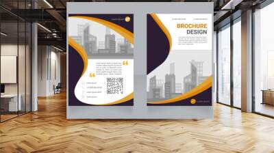 Improving road infrastructure blank brochure design. Template set with copy space for text. Premade corporate reports collection. Editable 2 paper pages. Myriad Pro-Bold, Heebo fonts used Wall mural