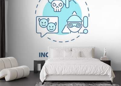 Incitement to violence blue concept icon. Non-protected speech type abstract idea thin line illustration. Creating immediate risk of harm. Vector isolated outline color drawing. Editable stroke Wall mural