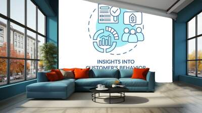 Insights into customer behavior turquoise concept icon. Market research abstract idea thin line illustration. Isolated outline drawing. Editable stroke. Roboto-Medium, Myriad Pro-Bold fonts used Wall mural