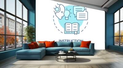 Instruction soft blue concept icon. Key element of prompt. Clear command to chatbot. Human and LLM interaction. Round shape line illustration. Abstract idea. Graphic design. Easy to use in article Wall mural