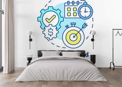 Lead time and punctuality concept icon. Productivity in production process. Operations managment abstract idea thin line illustration. Vector isolated outline color drawing. Editable stroke Wall mural