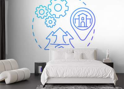 Local services development concept icon. Community change strategy abstract idea thin line illustration. Housing sector management. Community empowerment. Vector isolated outline color drawing Wall mural