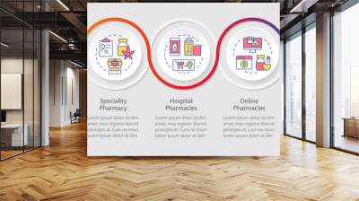 Medicine types loop infographic template. Retail pharmacy. Data visualization with 5 steps. Editable timeline info chart. Workflow layout with line icons. Myriad Pro-Regular font used Wall mural