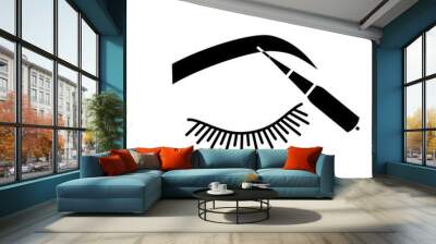 Microblading eyebrows glyph icon Wall mural