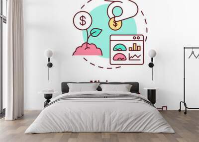 Minimum viable product concept icon. Early business development. Investment in company. Startup launch abstract idea thin line illustration. Vector isolated outline color drawing. Editable stroke Wall mural