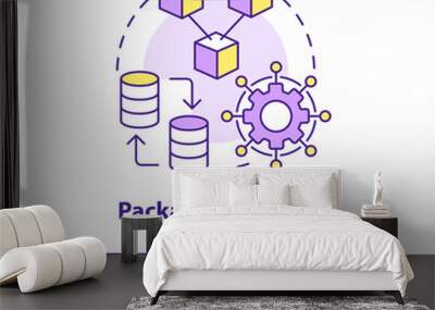 Package manager concept icon. Digital technology. Web development trend abstract idea thin line illustration. Isolated outline drawing. Editable stroke. Arial, Myriad Pro-Bold fonts used Wall mural