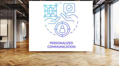 Personalized communication blue gradient concept icon. Digital marketing strategy. Online connection abstract idea thin line illustration. Isolated outline drawing. Myriad Pro-Bold font used Wall mural