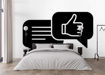 Positive customer feedback glyph icon Wall mural