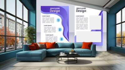 Spiritual healing blue blank brochure design. Template set with copy space for text. Premade corporate reports collection. Editable 4 paper pages. Robot Medium, Light, Merienda Bold fonts useds Wall mural