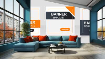 Transport company service web banner design template. Vector flyer with text space. Advertising placard with customized copyspace. Printable poster for advertising. Arial font used Wall mural