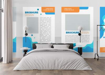 Undergraduate admission blank brochure layout design. Student preparation. Vertical poster template set with empty copy space for text. Premade corporate reports collection. Editable flyer paper pages Wall mural