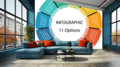 11 point infographic, infographic, eleven, circle, pie infographic Wall mural