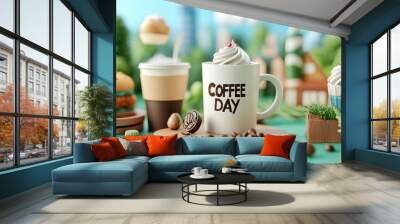 Coffee-themed design, farm plantation, 