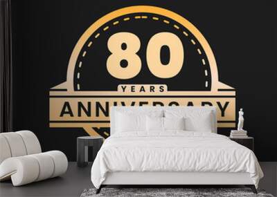 80year anniversary gold luxury logo for company Wall mural