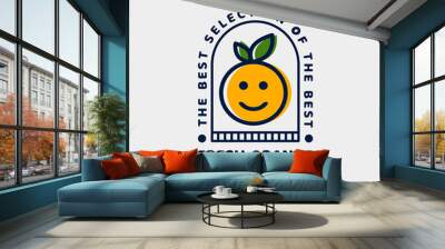 Smile fresh orange logo line Wall mural